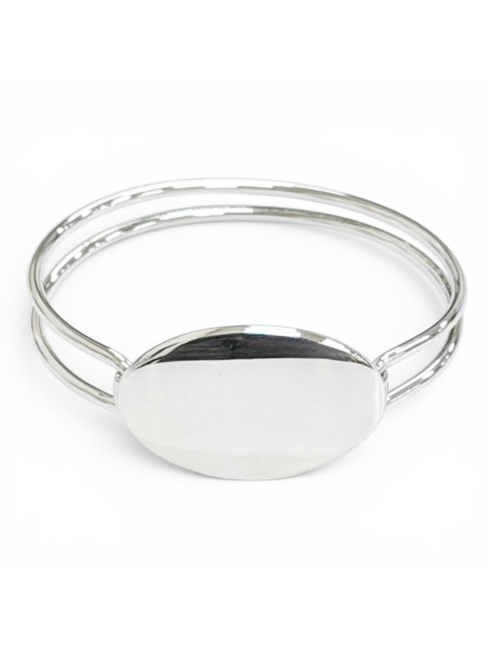 Tiffany & Co Vintage Oval ID Bangle Bracelet 925 Sterling Silver